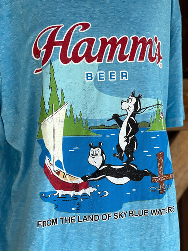 Hamm's Sailboat Bear Tee- Sky Blue SALE!